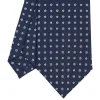 E.Marinella CRAVATTE|Cravatte In Seta Stampata|CRAVATTA SARTORIALE CLASSICA IN SETA BLU SCURO Microfantasia fiore