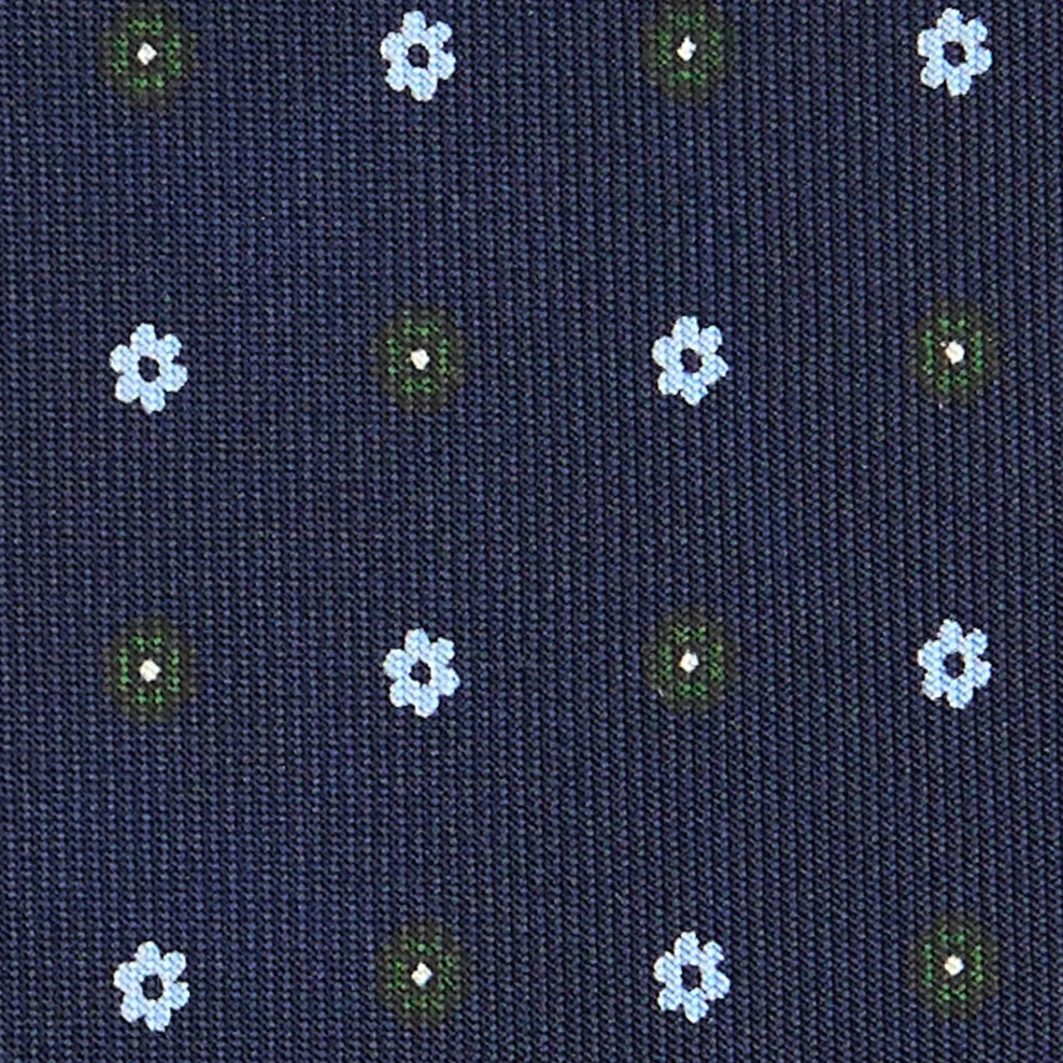 E.Marinella CRAVATTE|Cravatte In Seta Stampata|CRAVATTA SARTORIALE CLASSICA IN SETA BLU SCURO Microfantasia fiore