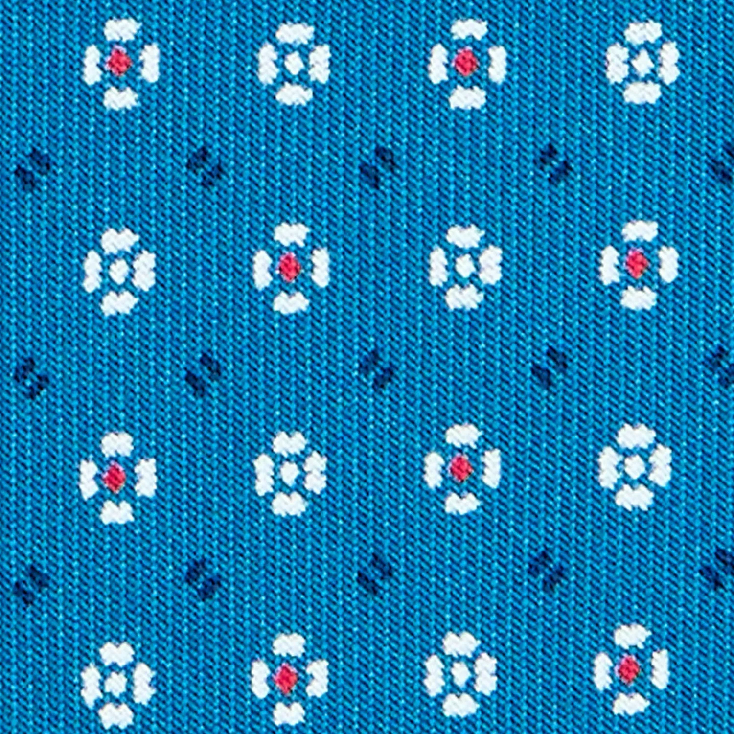 E.Marinella CRAVATTE|Cravatte In Seta Stampata|CRAVATTA SARTORIALE CLASSICA IN SETA BLU MEDIO Microfantasia fiore