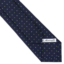 E.Marinella CRAVATTE|Cravatte In Seta Stampata|CRAVATTA SARTORIALE CLASSICA IN SETA BLU SCURO Microfantasia fiore