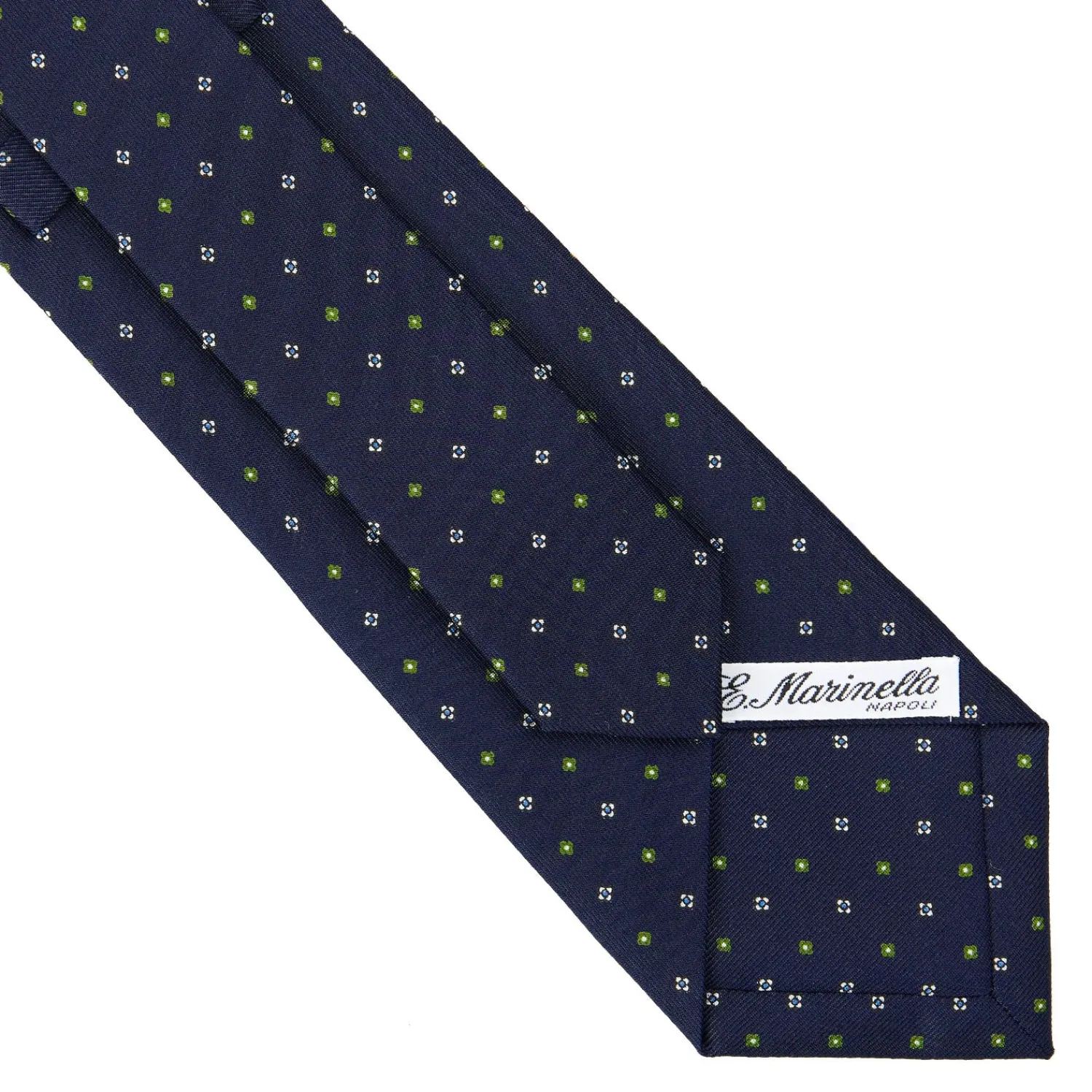 E.Marinella CRAVATTE|Cravatte In Seta Stampata|CRAVATTA SARTORIALE CLASSICA IN SETA BLU SCURO Microfantasia fiore