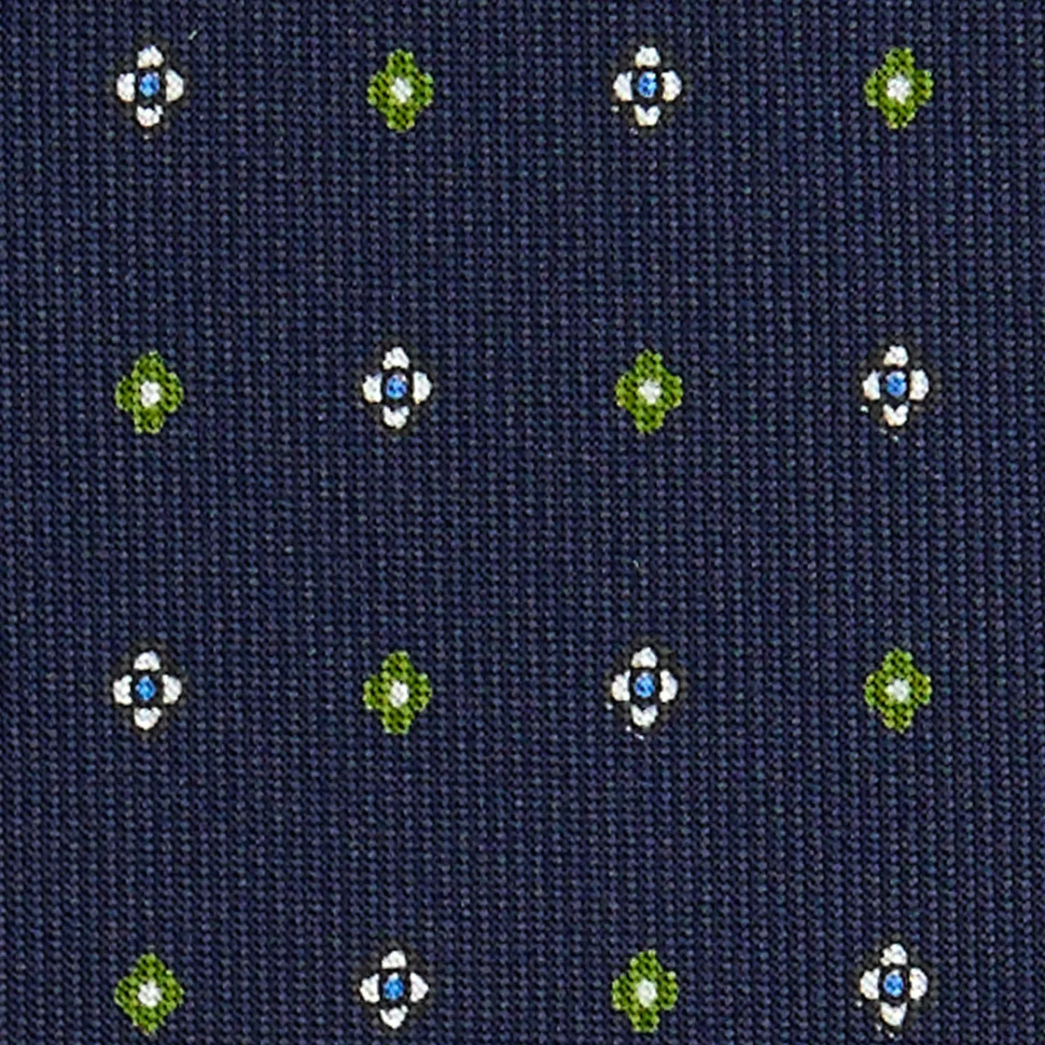 E.Marinella CRAVATTE|Cravatte In Seta Stampata|CRAVATTA SARTORIALE CLASSICA IN SETA BLU SCURO Microfantasia fiore