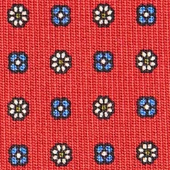 E.Marinella CRAVATTE|Cravatte In Seta Stampata|CRAVATTA SARTORIALE CLASSICA IN SETA ROSSA Microfantasia fiore