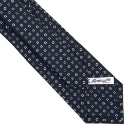 E.Marinella CRAVATTE|Cravatte In Seta Stampata|CRAVATTA SARTORIALE CLASSICA IN SETA BLU SCURO Microfantasia fiore