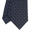 E.Marinella CRAVATTE|Cravatte In Seta Stampata|CRAVATTA SARTORIALE CLASSICA IN SETA BLU SCURO Microfantasia fiore