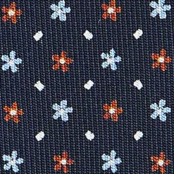 E.Marinella CRAVATTE|Cravatte In Seta Stampata|CRAVATTA SARTORIALE CLASSICA IN SETA BLU SCURO Microfantasia fiore