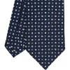 E.Marinella CRAVATTE|Cravatte In Seta Stampata|CRAVATTA SARTORIALE CLASSICA IN SETA BLU SCURO Microfantasia fiore
