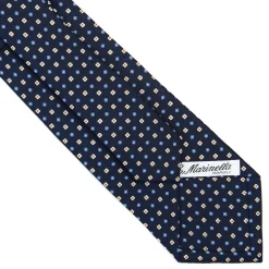 E.Marinella CRAVATTE|Cravatte In Seta Stampata|CRAVATTA SARTORIALE CLASSICA IN SETA BLU SCURO Microfantasia fiore