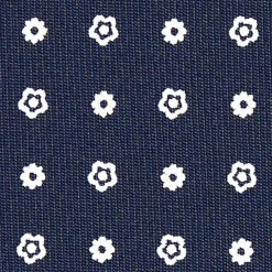 E.Marinella CRAVATTE|Cravatte In Seta Stampata|CRAVATTA SARTORIALE CLASSICA IN SETA BLU SCURO Microfantasia fiore