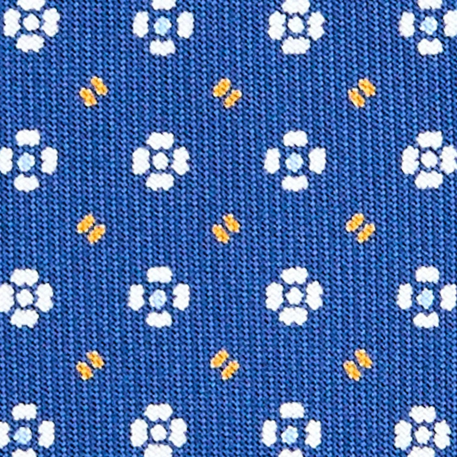 E.Marinella CRAVATTE|Cravatte In Seta Stampata|CRAVATTA SARTORIALE CLASSICA IN SETA BLU Microfantasia fiore