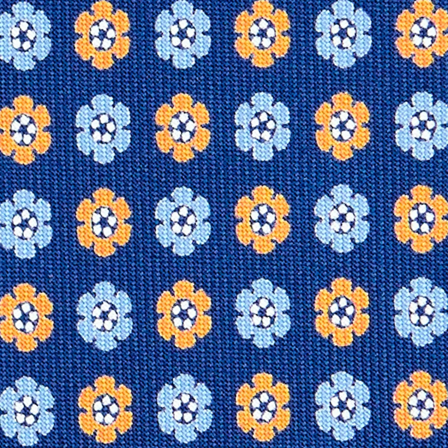 E.Marinella CRAVATTE|Cravatte In Seta Stampata|CRAVATTA SARTORIALE CLASSICA IN SETA BLU Microfantasia fiore