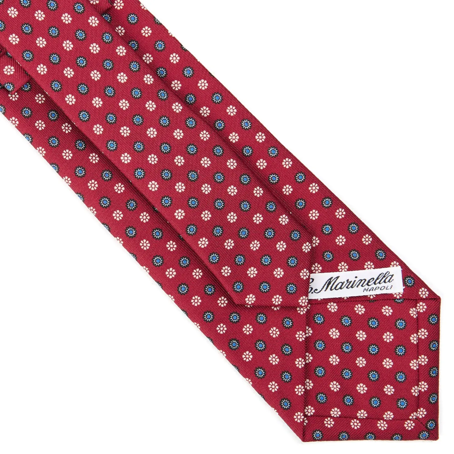 E.Marinella CRAVATTE|Cravatte In Seta Stampata|CRAVATTA SARTORIALE CLASSICA IN SETA BORDEAUX Microfantasia fiore