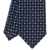 E.Marinella CRAVATTE|Cravatte In Seta Stampata|CRAVATTA SARTORIALE CLASSICA IN SETA BLU SCURO Microfantasia fiore