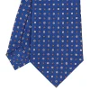E.Marinella CRAVATTE|Cravatte In Seta Stampata|CRAVATTA SARTORIALE CLASSICA IN SETA BLU Microfantasia fiore
