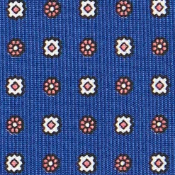 E.Marinella CRAVATTE|Cravatte In Seta Stampata|CRAVATTA SARTORIALE CLASSICA IN SETA BLU Microfantasia fiore