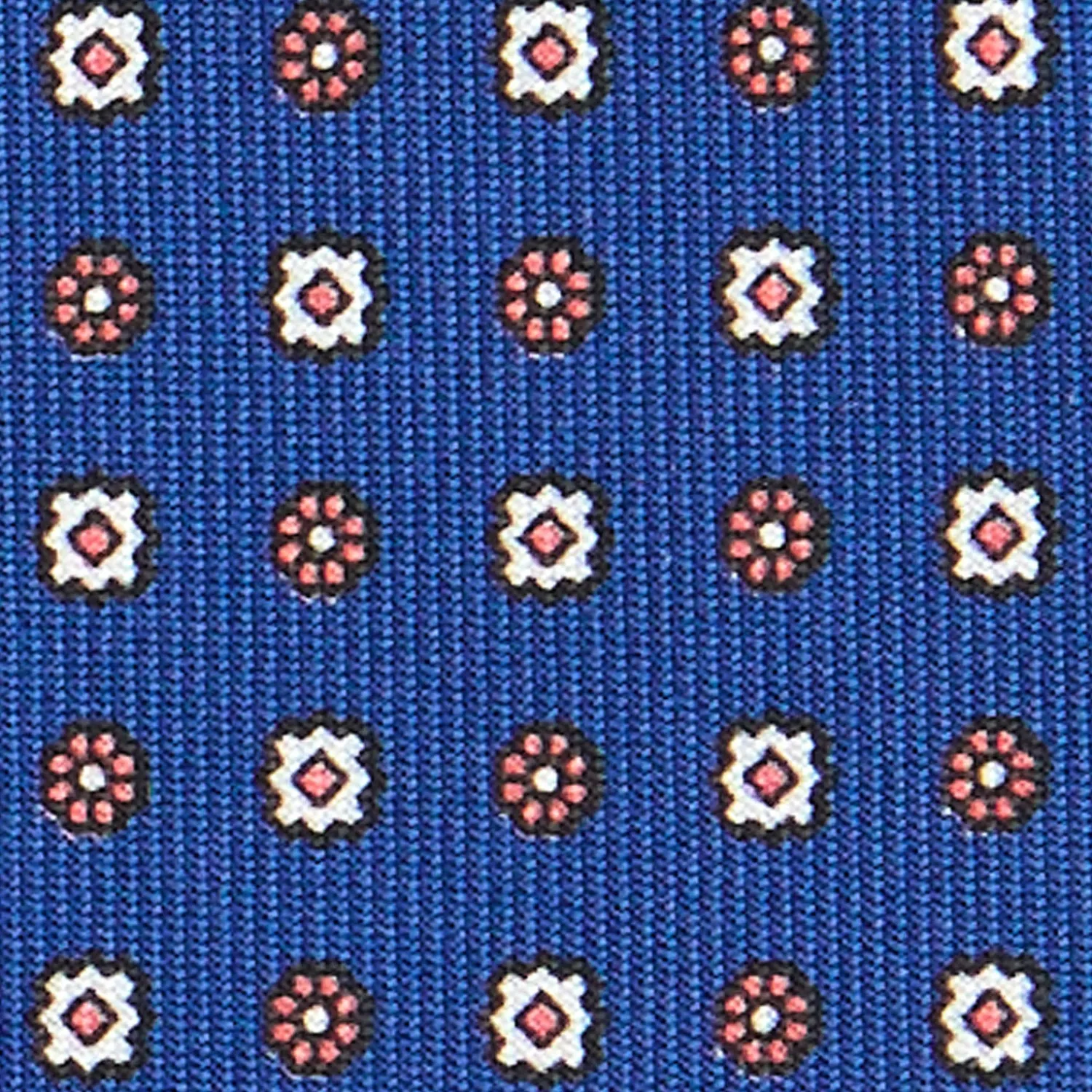 E.Marinella CRAVATTE|Cravatte In Seta Stampata|CRAVATTA SARTORIALE CLASSICA IN SETA BLU Microfantasia fiore