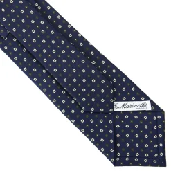 E.Marinella CRAVATTE|Cravatte In Seta Stampata|CRAVATTA SARTORIALE CLASSICA IN SETA BLU SCURO Microfantasia fiore