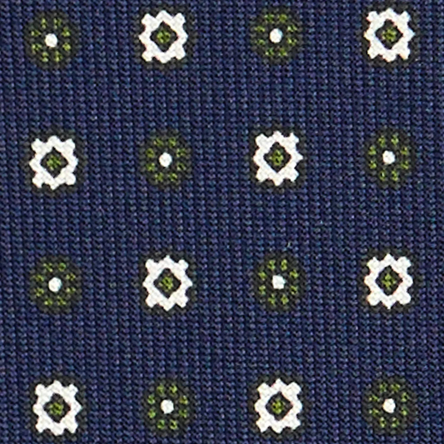 E.Marinella CRAVATTE|Cravatte In Seta Stampata|CRAVATTA SARTORIALE CLASSICA IN SETA BLU SCURO Microfantasia fiore