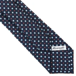 E.Marinella CRAVATTE|Cravatte In Seta Stampata|CRAVATTA SARTORIALE CLASSICA IN SETA BLU SCURO Microfantasia fiore