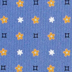 E.Marinella CRAVATTE|Cravatte In Seta Stampata|CRAVATTA SARTORIALE CLASSICA IN SETA AZZURRO POLVERE Microfantasia fiore
