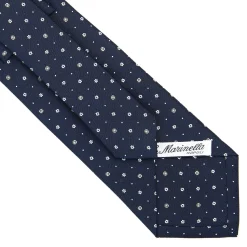 E.Marinella CRAVATTE|Cravatte In Seta Stampata|CRAVATTA SARTORIALE CLASSICA IN SETA BLU SCURO Microfantasia fiore