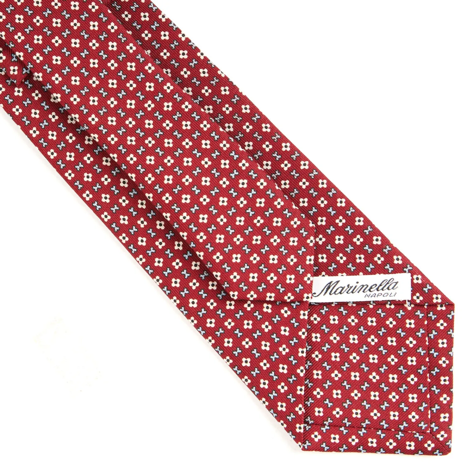 E.Marinella CRAVATTE|Cravatte In Seta Stampata|CRAVATTA SARTORIALE CLASSICA IN SETA BORDEAUX Microfantasia fiore