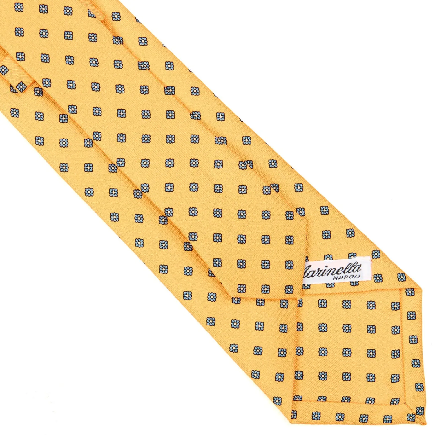 E.Marinella CRAVATTE|Cravatte In Seta Stampata|CRAVATTA SARTORIALE CLASSICA IN SETA GIALLA Microfantasia fiore