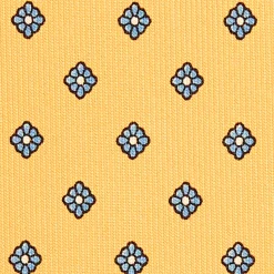 E.Marinella CRAVATTE|Cravatte In Seta Stampata|CRAVATTA SARTORIALE CLASSICA IN SETA GIALLA Microfantasia fiore