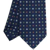 E.Marinella CRAVATTE|Cravatte In Seta Stampata|CRAVATTA SARTORIALE CLASSICA IN SETA BLU SCURO Microfantasia fiore