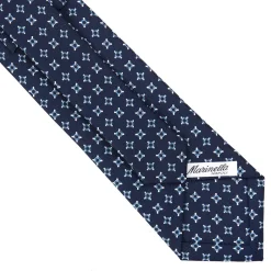 E.Marinella CRAVATTE|Cravatte In Seta Stampata|CRAVATTA SARTORIALE CLASSICA IN SETA BLU SCURO Microfantasia fiore
