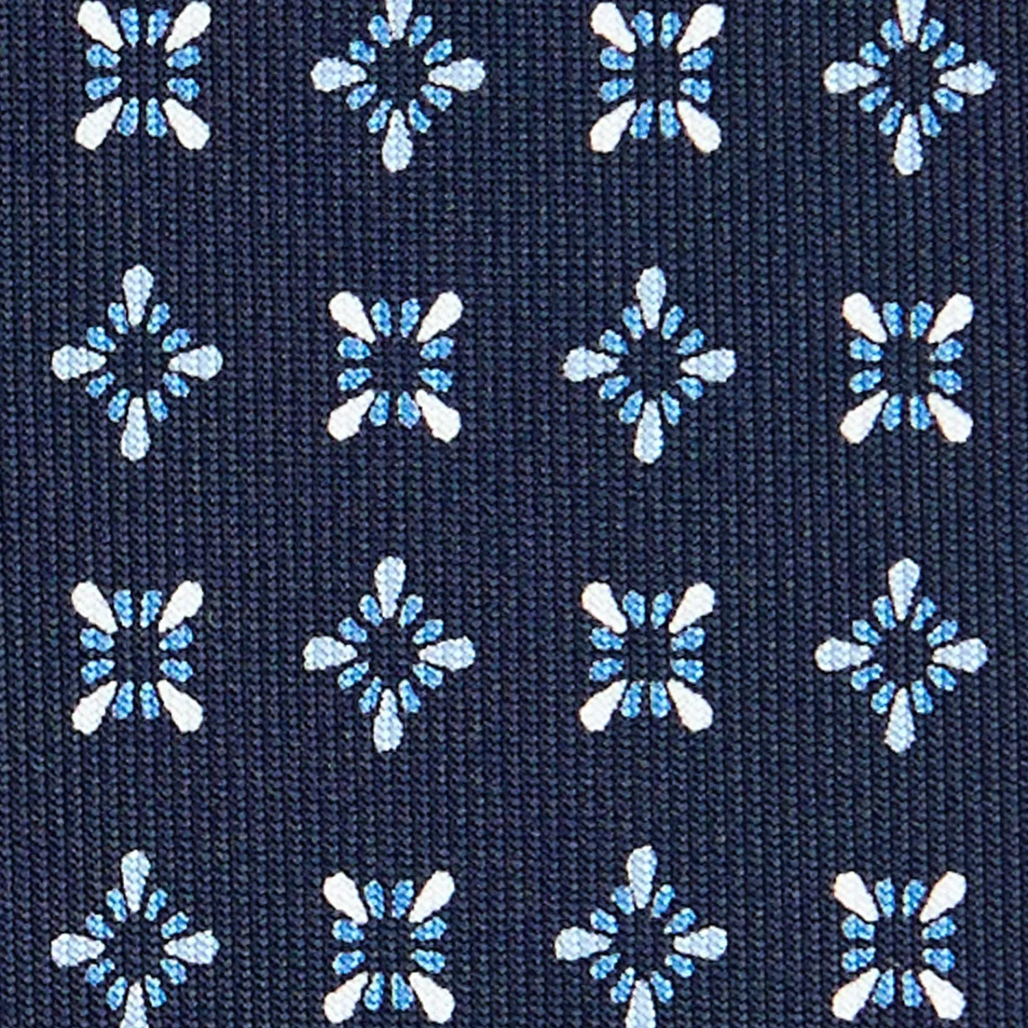 E.Marinella CRAVATTE|Cravatte In Seta Stampata|CRAVATTA SARTORIALE CLASSICA IN SETA BLU SCURO Microfantasia fiore