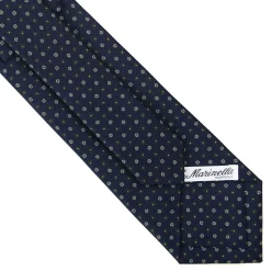 E.Marinella CRAVATTE|Cravatte In Seta Stampata|CRAVATTA SARTORIALE CLASSICA IN SETA BLU SCURO Microfantasia fiore