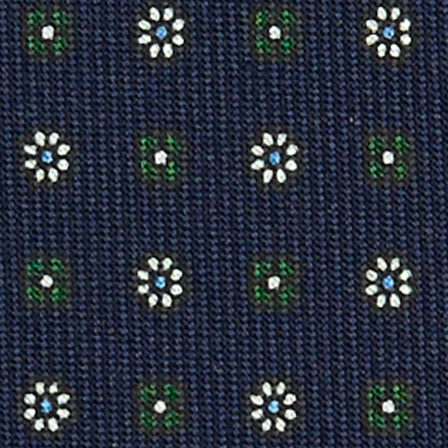 E.Marinella CRAVATTE|Cravatte In Seta Stampata|CRAVATTA SARTORIALE CLASSICA IN SETA BLU SCURO Microfantasia fiore