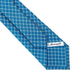 E.Marinella CRAVATTE|Cravatte In Seta Stampata|CRAVATTA SARTORIALE CLASSICA IN SETA BLU MEDIO Microfantasia fiore