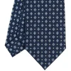 E.Marinella CRAVATTE|Cravatte In Seta Stampata|CRAVATTA SARTORIALE CLASSICA IN SETA BLU SCURO Microfantasia fiore
