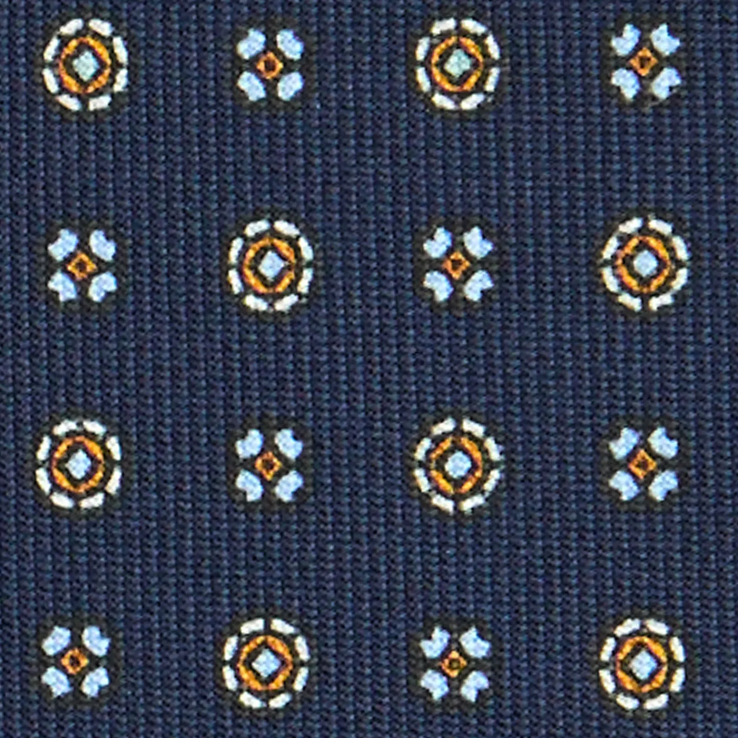 E.Marinella CRAVATTE|Cravatte In Seta Stampata|CRAVATTA SARTORIALE CLASSICA IN SETA BLU SCURO Microfantasia fiore