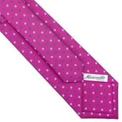 E.Marinella CRAVATTE|Cravatte In Seta Stampata|CRAVATTA SARTORIALE CLASSICA IN SETA FUCSIA Microfantasia fiore