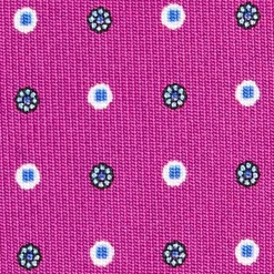 E.Marinella CRAVATTE|Cravatte In Seta Stampata|CRAVATTA SARTORIALE CLASSICA IN SETA FUCSIA Microfantasia fiore