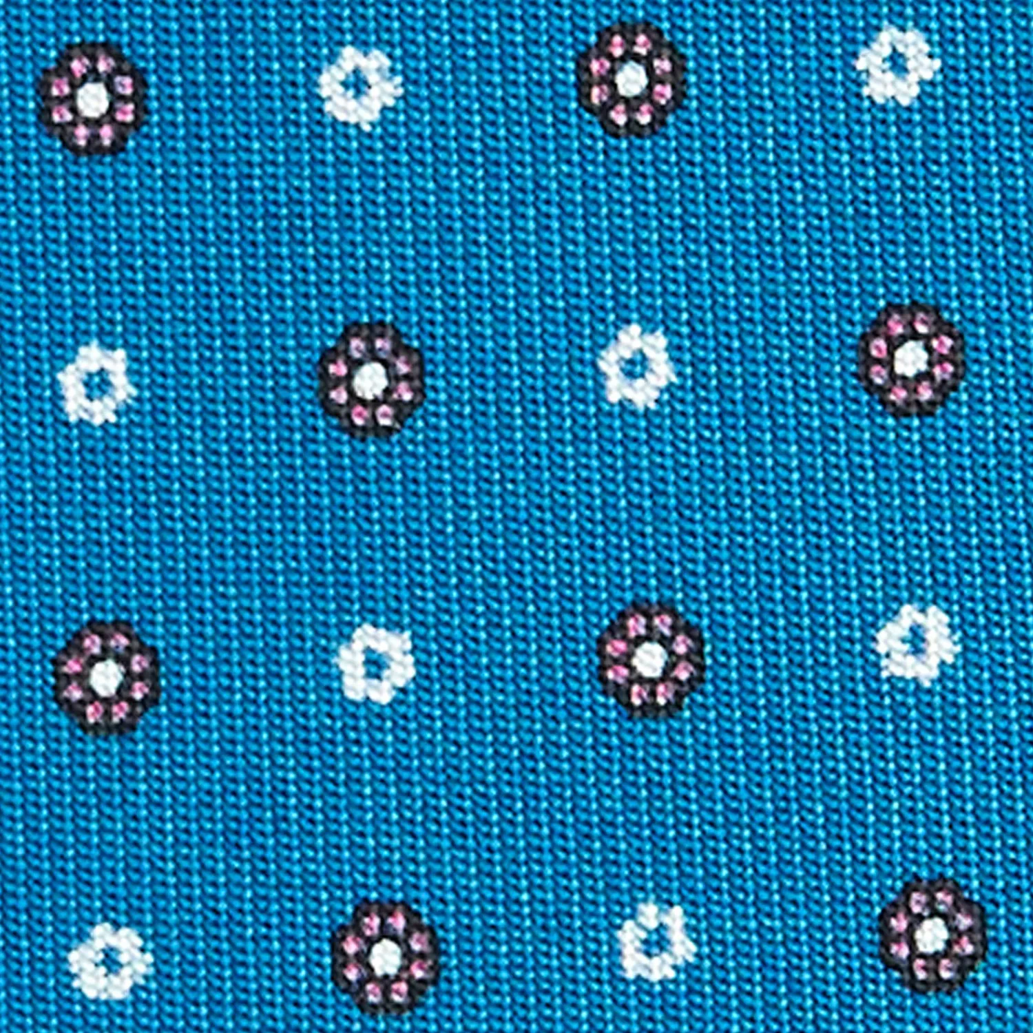 E.Marinella CRAVATTE|Cravatte In Seta Stampata|CRAVATTA SARTORIALE CLASSICA IN SETA BLU MEDIO Microfantasia fiore