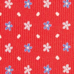 E.Marinella CRAVATTE|Cravatte In Seta Stampata|CRAVATTA SARTORIALE CLASSICA IN SETA ROSSA Microfantasia fiore