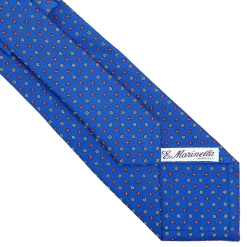 E.Marinella CRAVATTE|Cravatte In Seta Stampata|CRAVATTA SARTORIALE CLASSICA IN SETA BLUETTE Microfantasia fiore
