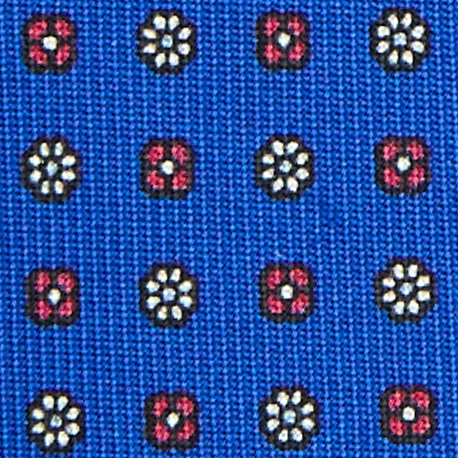 E.Marinella CRAVATTE|Cravatte In Seta Stampata|CRAVATTA SARTORIALE CLASSICA IN SETA BLUETTE Microfantasia fiore