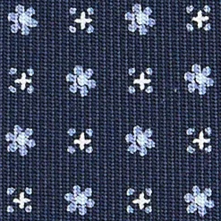 E.Marinella CRAVATTE|Cravatte In Seta Stampata|CRAVATTA SARTORIALE CLASSICA IN SETA BLU SCURO Microfantasia fiore