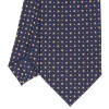 E.Marinella CRAVATTE|Cravatte In Seta Stampata|CRAVATTA SARTORIALE CLASSICA IN SETA BLU SCURO Microfantasia fiore