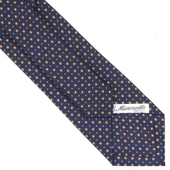 E.Marinella CRAVATTE|Cravatte In Seta Stampata|CRAVATTA SARTORIALE CLASSICA IN SETA BLU SCURO Microfantasia fiore