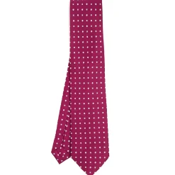 E.Marinella CRAVATTE|Cravatte In Seta Stampata|CRAVATTA SARTORIALE CLASSICA IN SETA BORDEAUX Microfantasia fiore