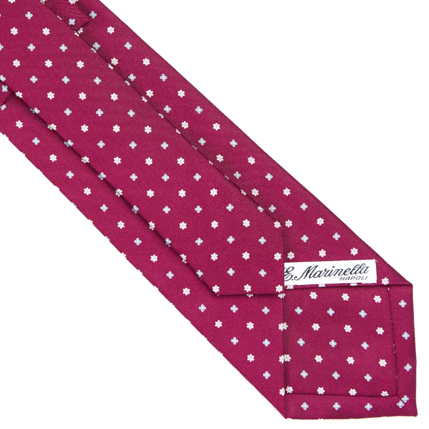 E.Marinella CRAVATTE|Cravatte In Seta Stampata|CRAVATTA SARTORIALE CLASSICA IN SETA BORDEAUX Microfantasia fiore