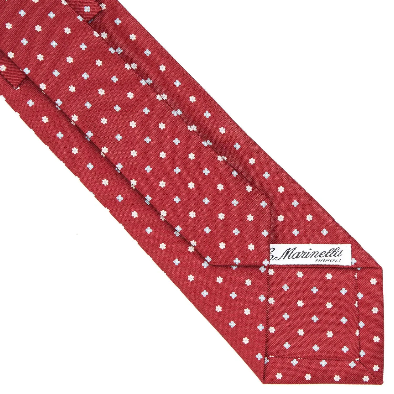 E.Marinella CRAVATTE|Cravatte In Seta Stampata|CRAVATTA SARTORIALE CLASSICA IN SETA BORDEAUX Microfantasia fiore