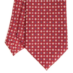 E.Marinella CRAVATTE|Cravatte In Seta Stampata|CRAVATTA SARTORIALE CLASSICA IN SETA BORDEAUX Microfantasia fiore