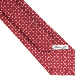 E.Marinella CRAVATTE|Cravatte In Seta Stampata|CRAVATTA SARTORIALE CLASSICA IN SETA BORDEAUX Microfantasia fiore